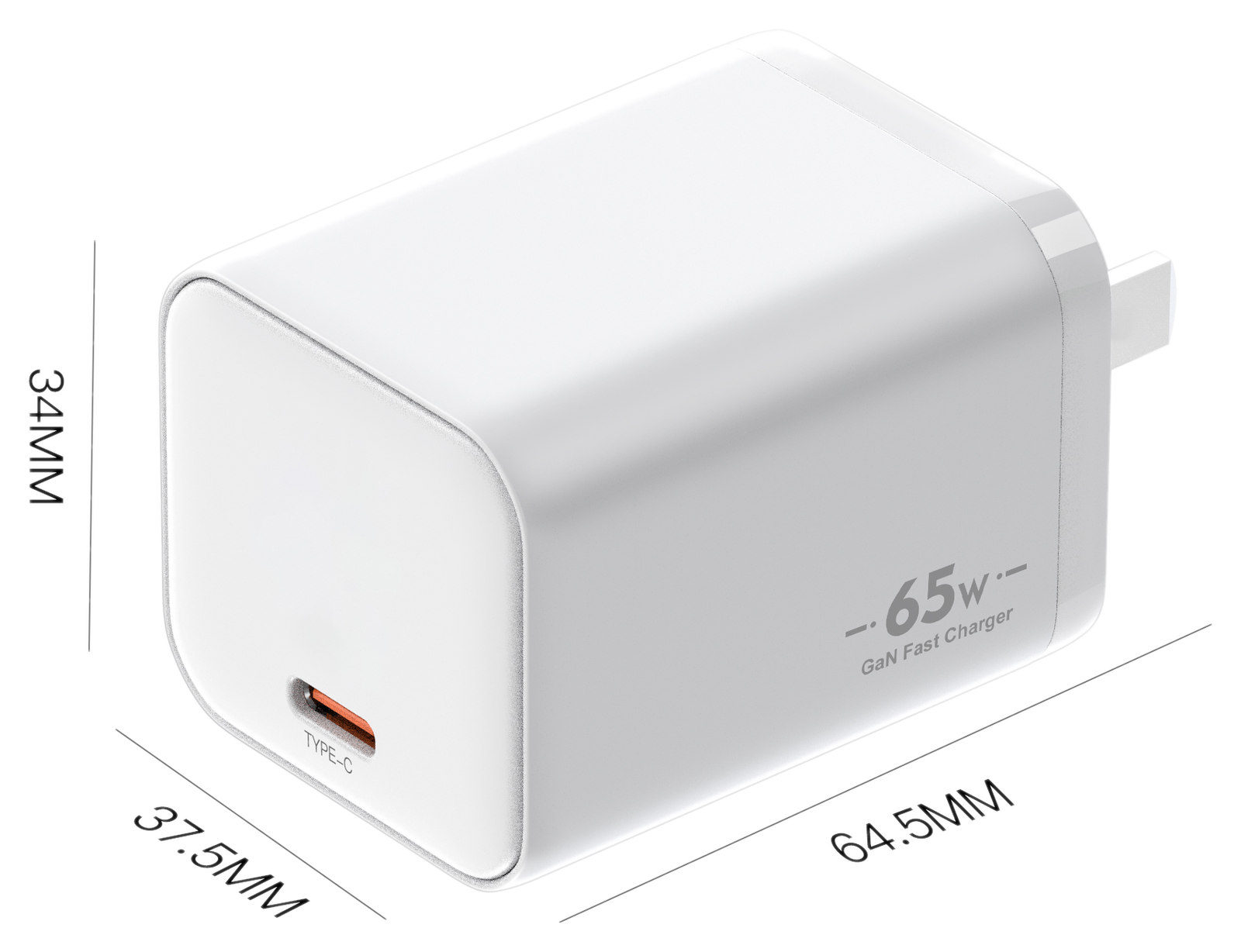 BK65W1C dimensions - 美规插头（折叠）