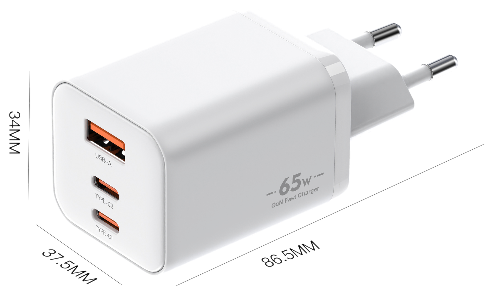 BK65WACC-P dimensions - EU plug