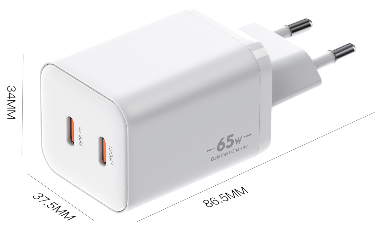 BK65WCC dimensions - EU plug