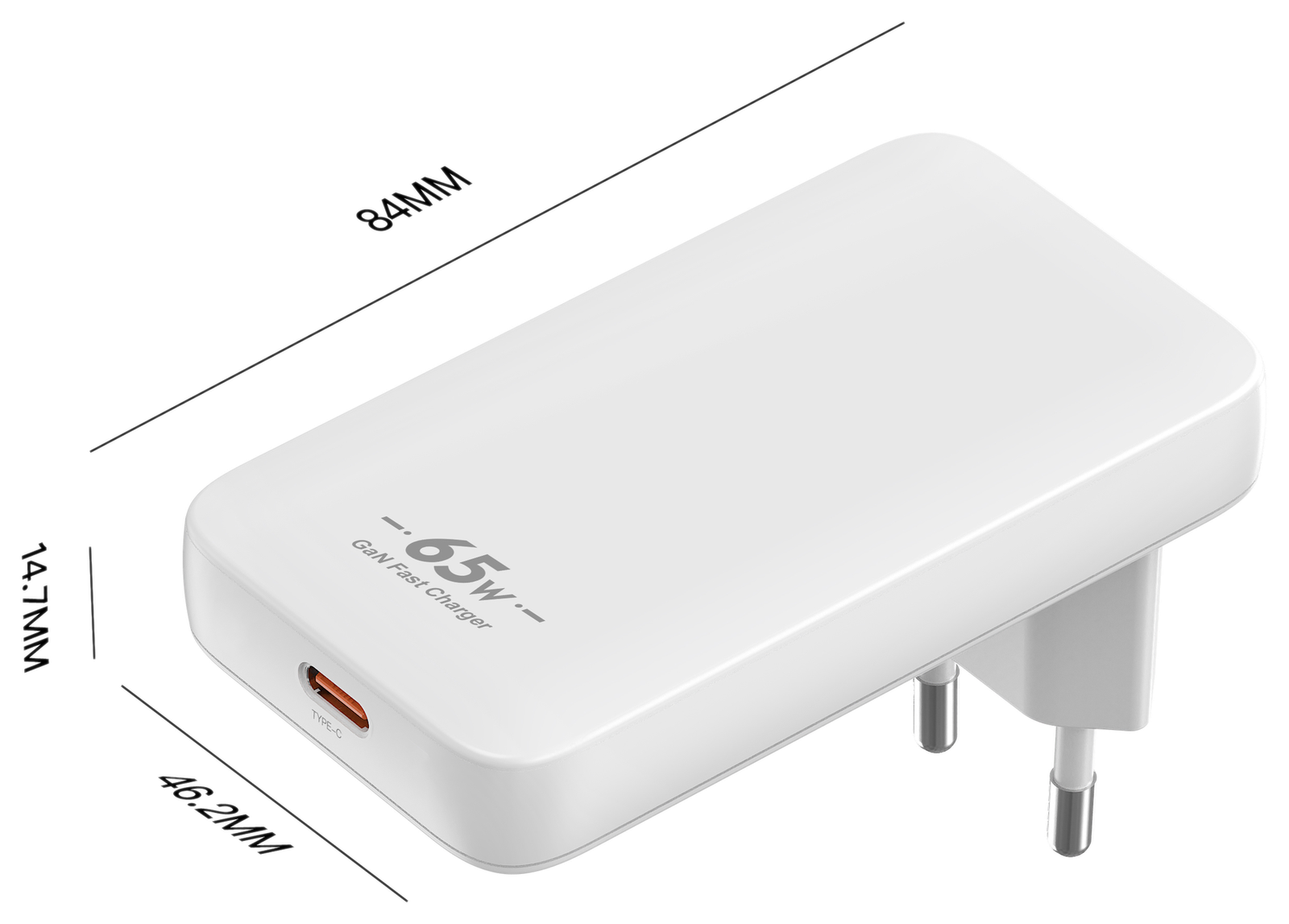 RC65W1C dimensions - EU plug