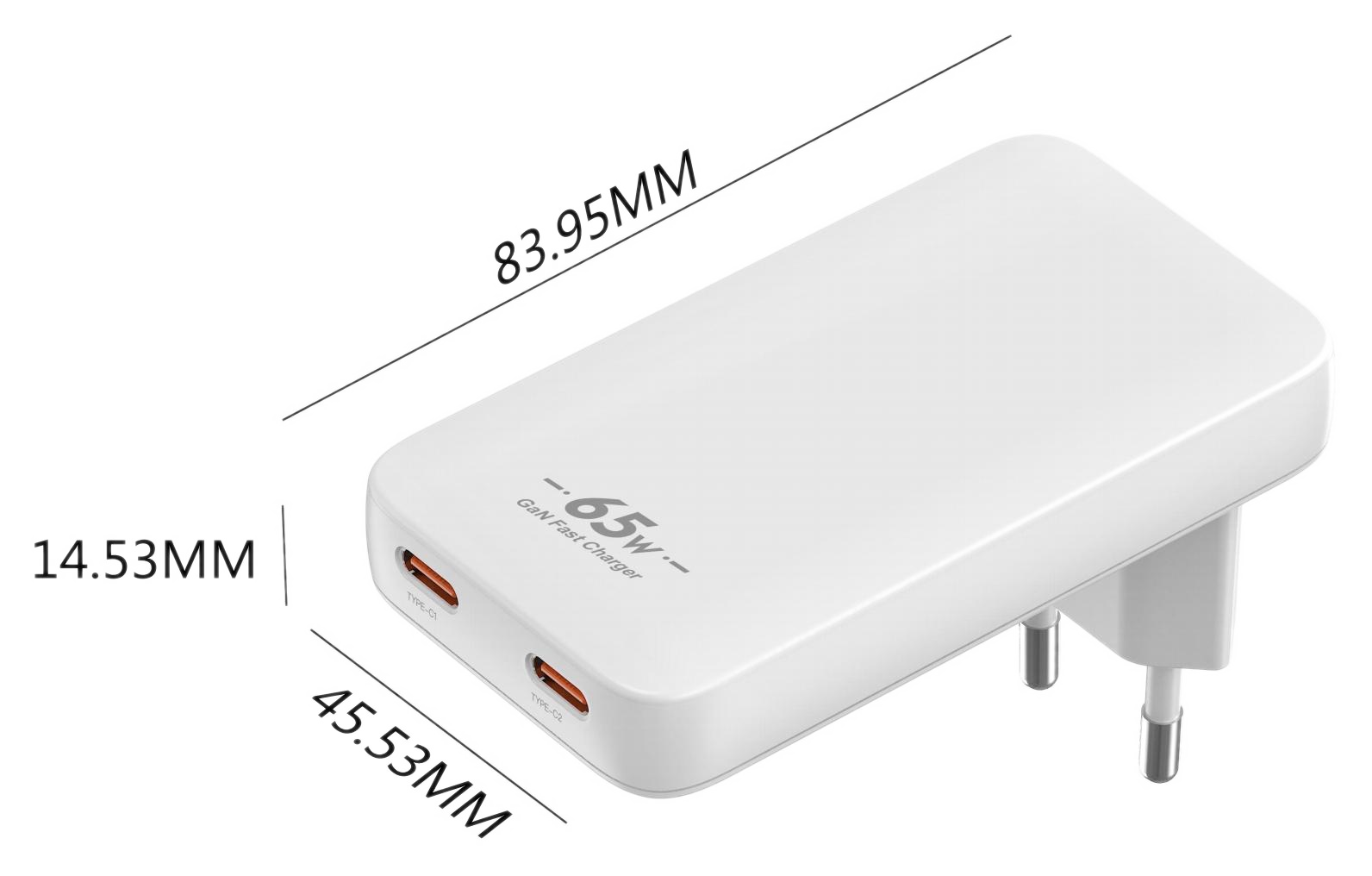 RC65WCC dimensions - EU plug