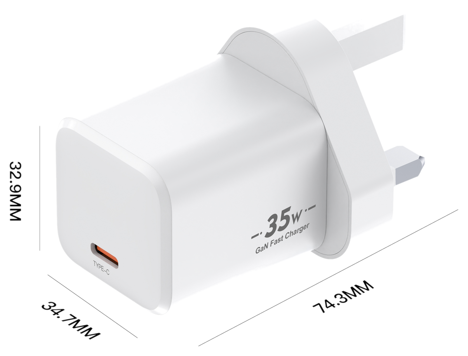 XFC35W1C dimensions - UK plug