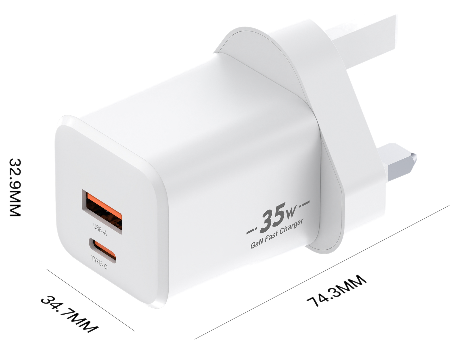 XFC35WAC dimensions - UK plug