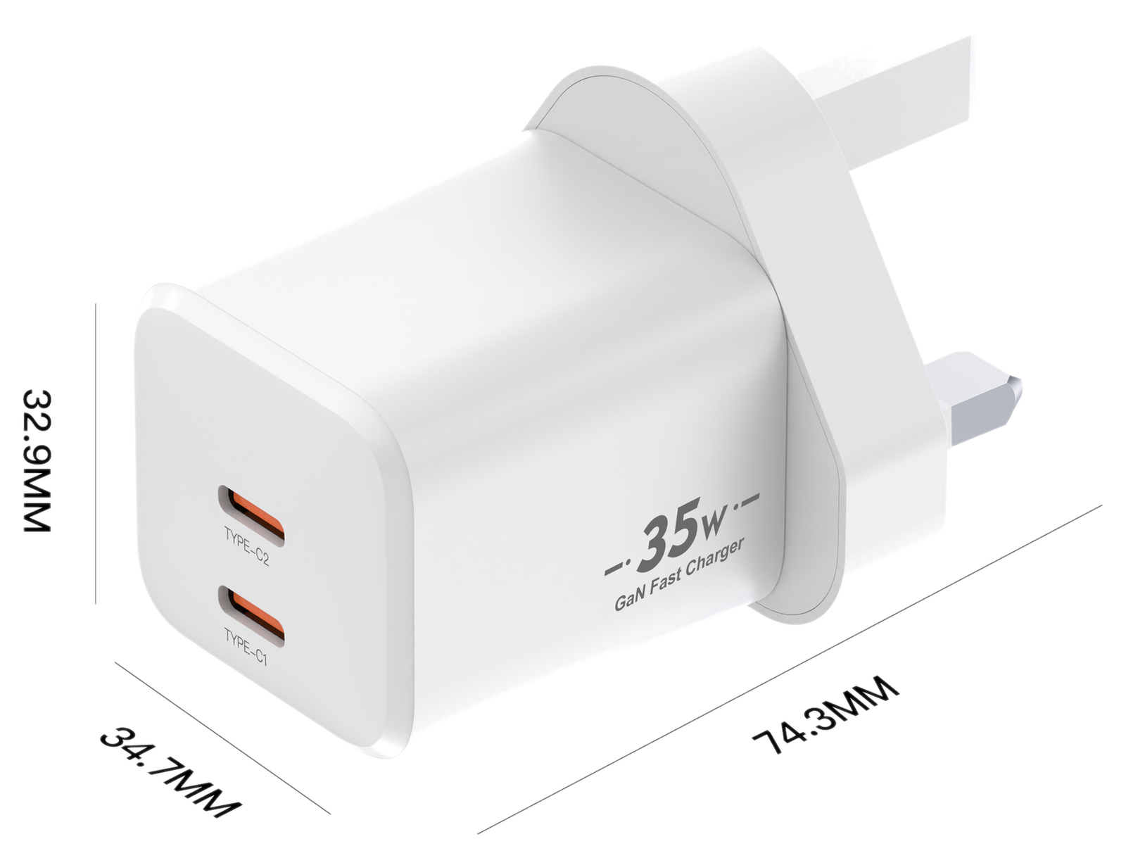 XFC35WCC dimensions - UK plug